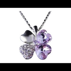 Purple four Leaf Clover Necklace